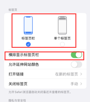 兰陵iPhone授权维修分享Safari浏览器如何切换标签栏位置 